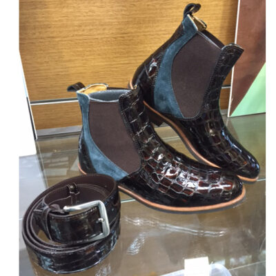 Patent Croc & Suede